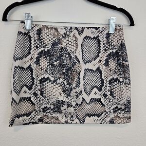 Missguided Snake Mini Tight Skirt